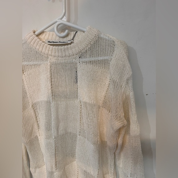 The Open Product Paper Yarn Checker Board Pullover - Picture 6 of 7